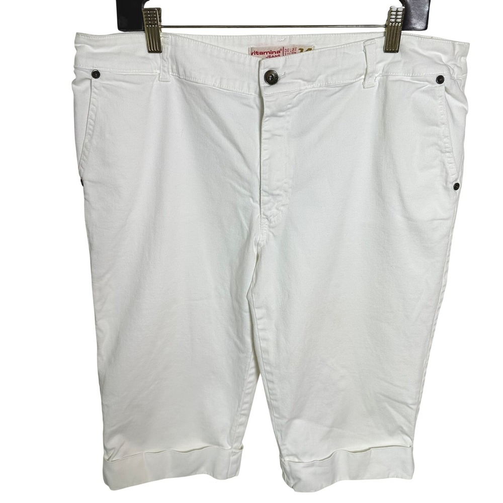 Vitamina‎ Jeans Size 54 /18 Deluxe Edition White Bermuda Shorts MOD.P636 Italy